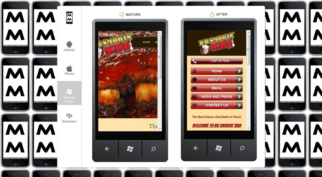 mobile website before and after its mobilized
